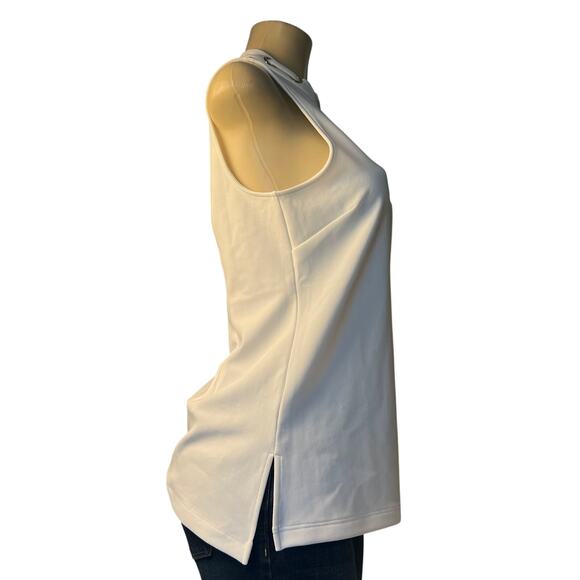 Boston Proper, White Keyhole Neckline with Gold Rivets Size S - Picture 2 of 9